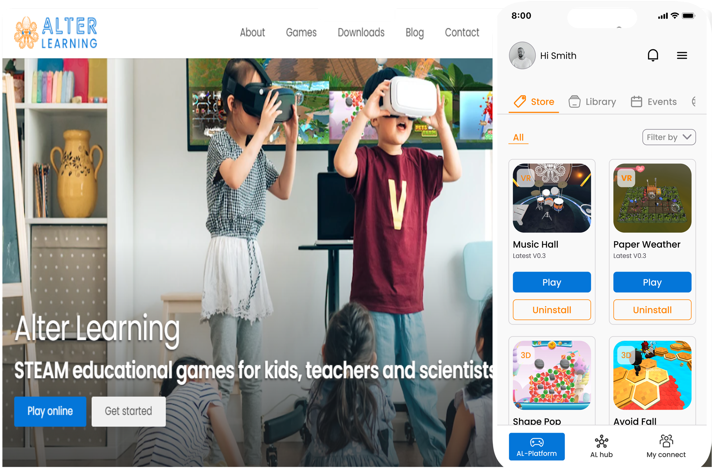 Alter Learning Platform Hero Section