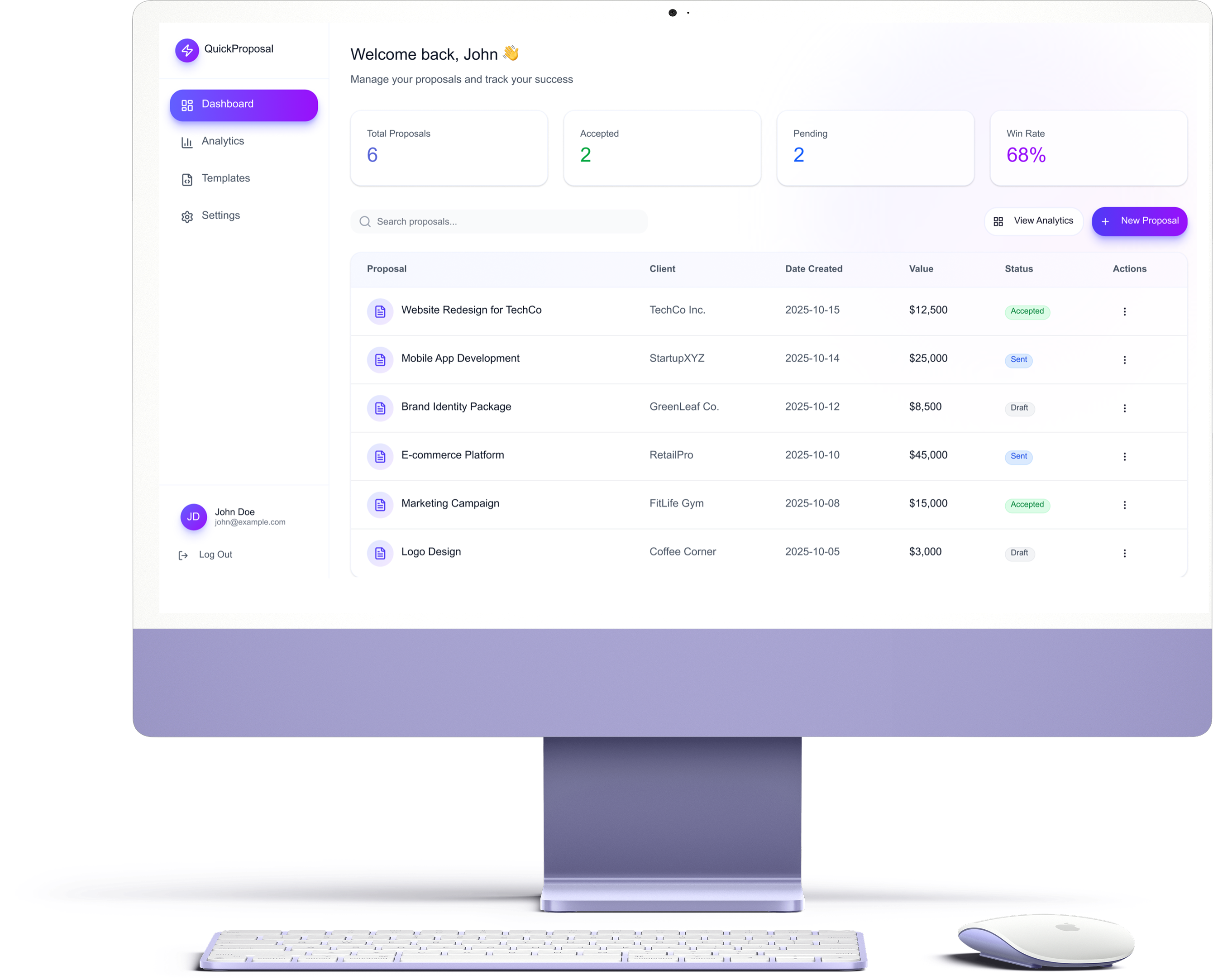 Propely AI Dashboard and Proposal Creation