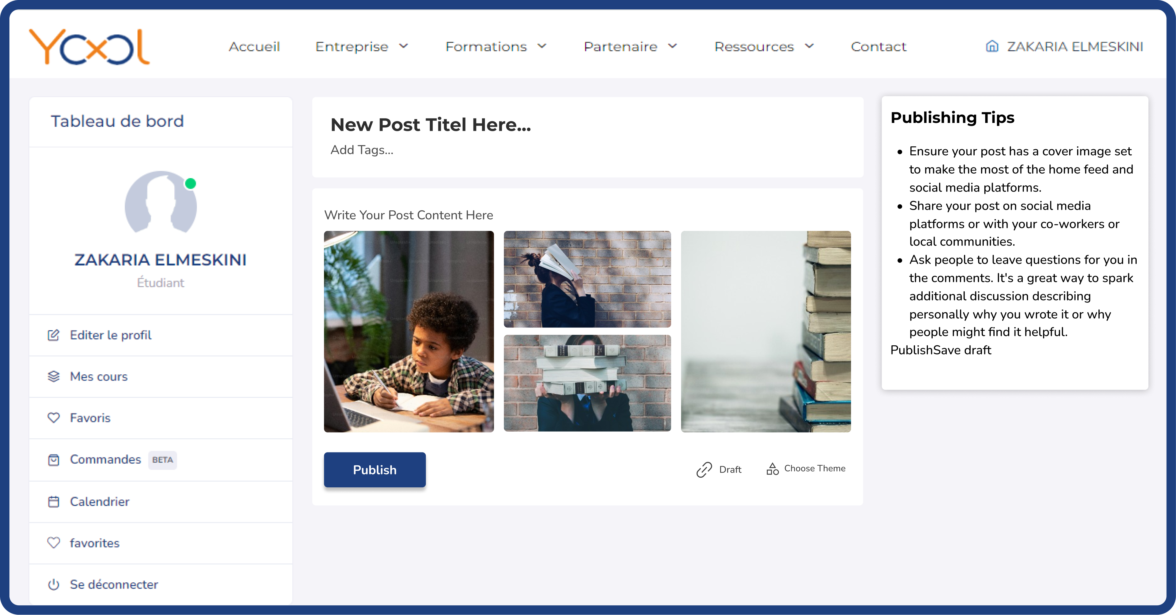 Yool Education Create Post - Content Creation Interface
